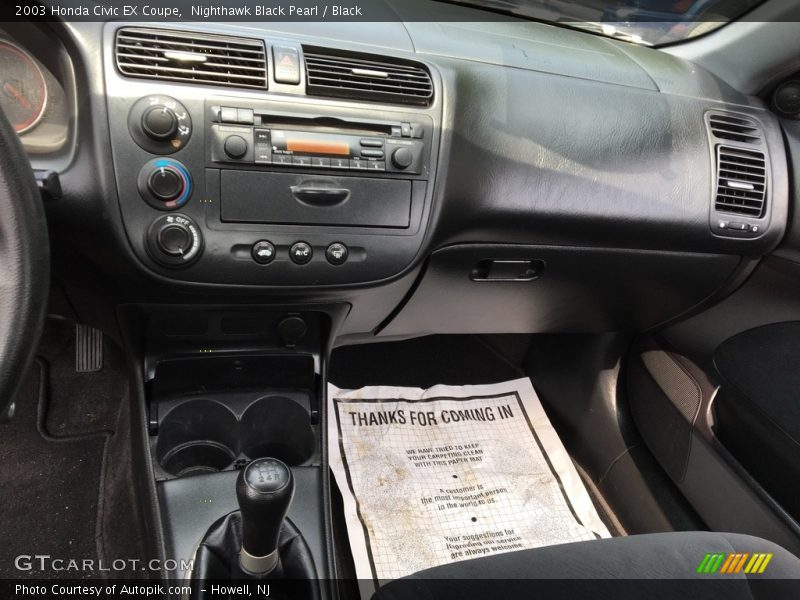 Nighthawk Black Pearl / Black 2003 Honda Civic EX Coupe