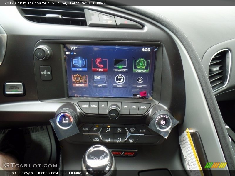 Controls of 2017 Corvette Z06 Coupe
