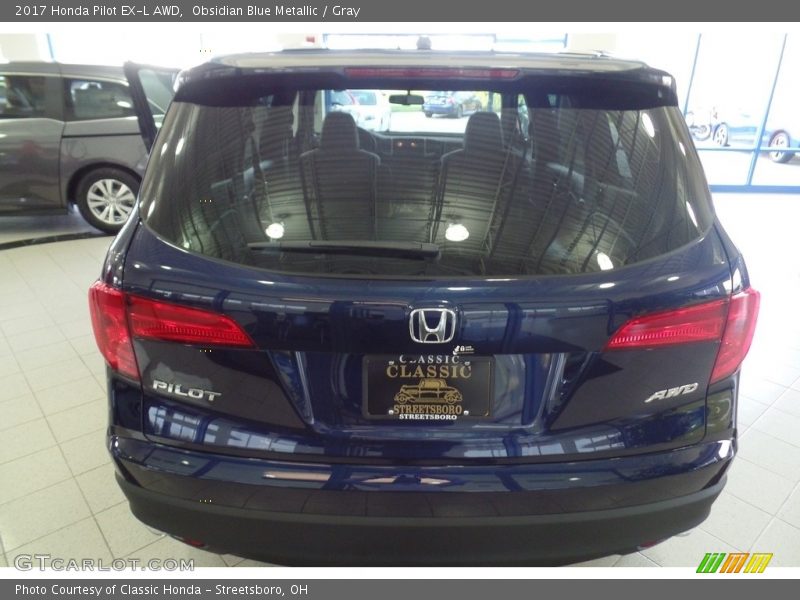 Obsidian Blue Metallic / Gray 2017 Honda Pilot EX-L AWD