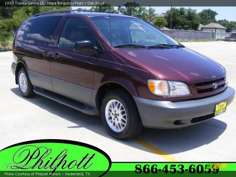 Napa Burgundy Pearl / Oak Beige 1999 Toyota Sienna LE
