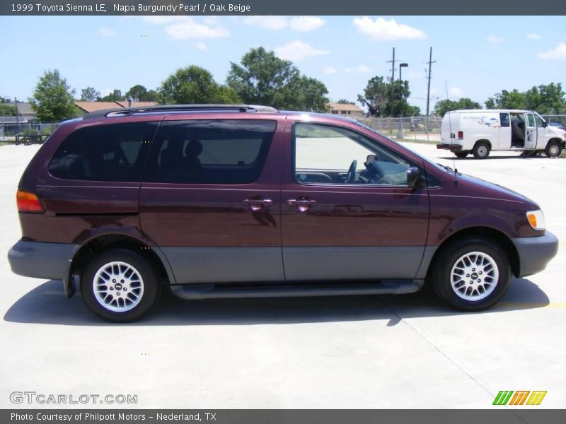 Napa Burgundy Pearl / Oak Beige 1999 Toyota Sienna LE