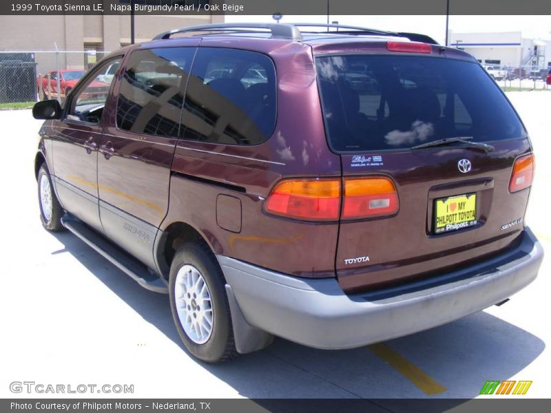 Napa Burgundy Pearl / Oak Beige 1999 Toyota Sienna LE