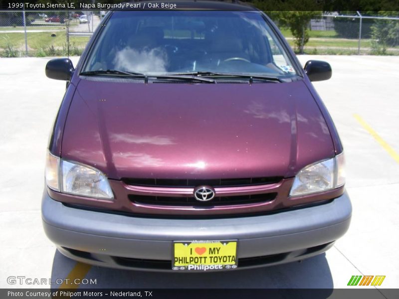 Napa Burgundy Pearl / Oak Beige 1999 Toyota Sienna LE