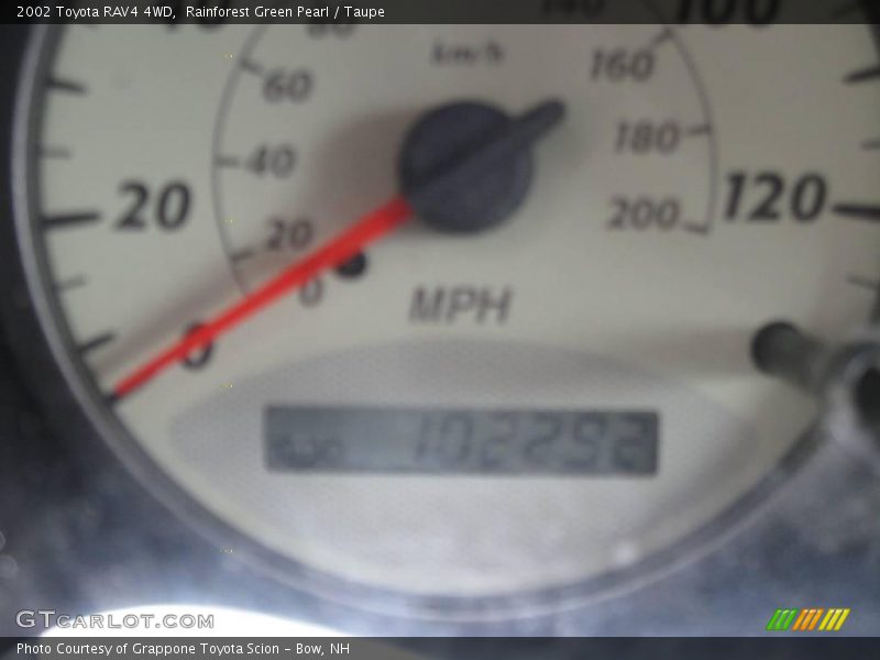 Rainforest Green Pearl / Taupe 2002 Toyota RAV4 4WD