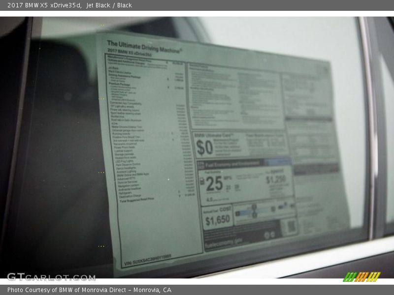 Jet Black / Black 2017 BMW X5 xDrive35d