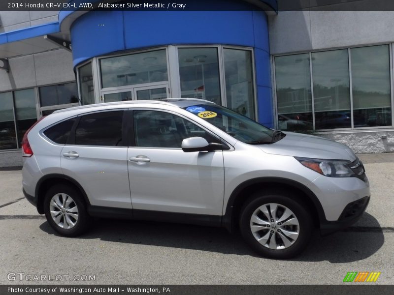 Alabaster Silver Metallic / Gray 2014 Honda CR-V EX-L AWD