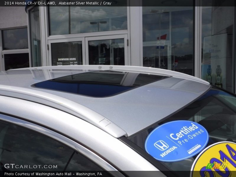 Alabaster Silver Metallic / Gray 2014 Honda CR-V EX-L AWD