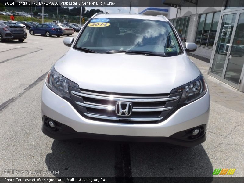 Alabaster Silver Metallic / Gray 2014 Honda CR-V EX-L AWD
