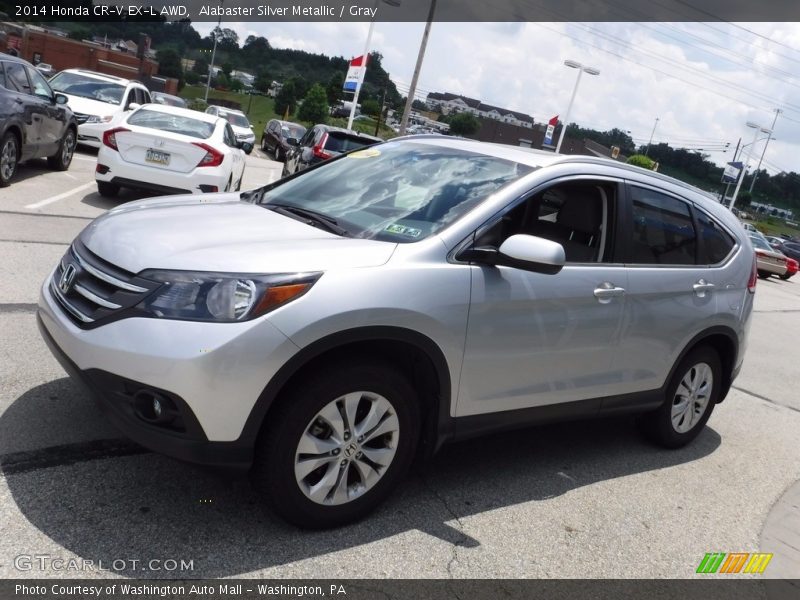 Alabaster Silver Metallic / Gray 2014 Honda CR-V EX-L AWD