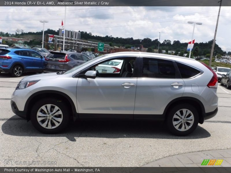 Alabaster Silver Metallic / Gray 2014 Honda CR-V EX-L AWD