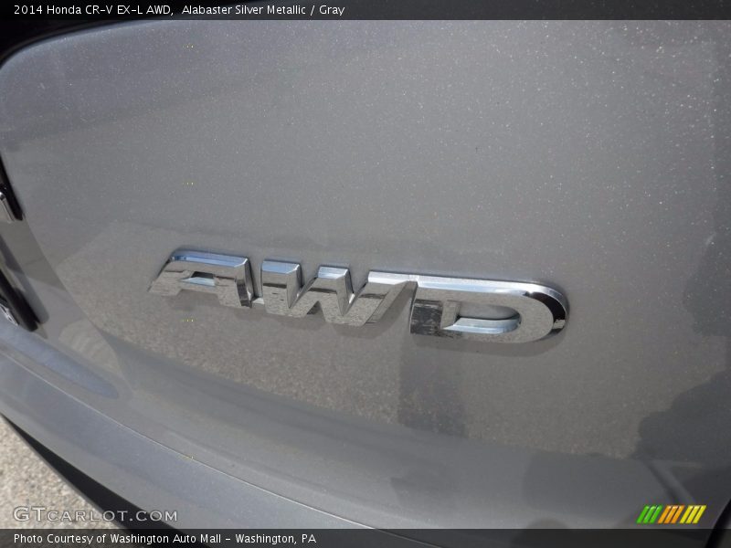 Alabaster Silver Metallic / Gray 2014 Honda CR-V EX-L AWD