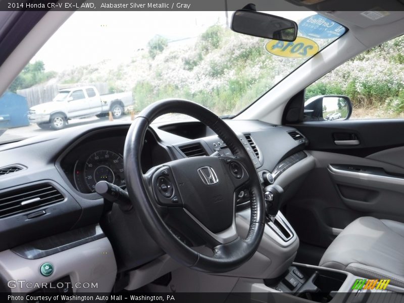 Alabaster Silver Metallic / Gray 2014 Honda CR-V EX-L AWD