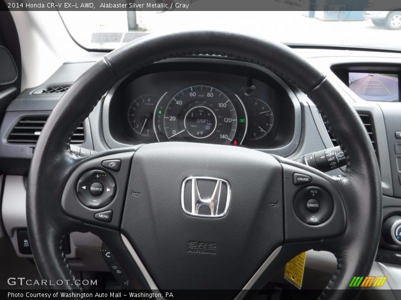 Alabaster Silver Metallic / Gray 2014 Honda CR-V EX-L AWD