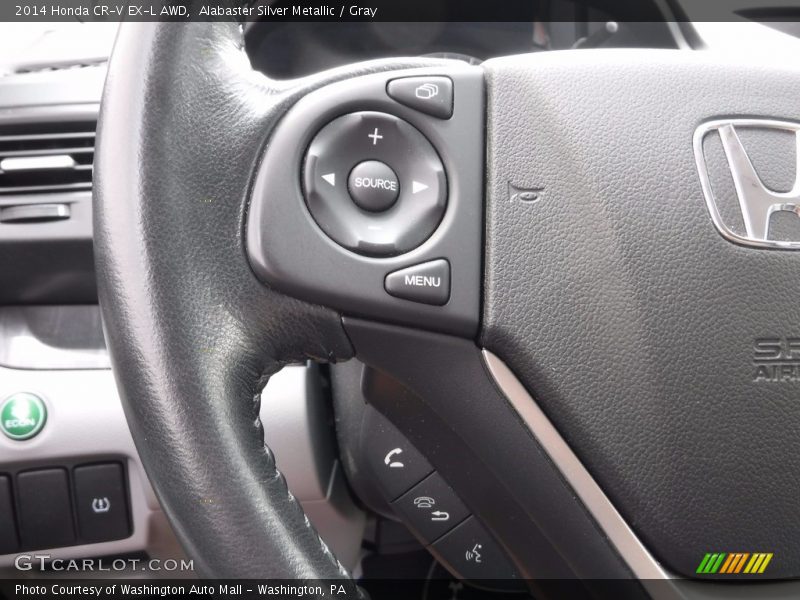 Alabaster Silver Metallic / Gray 2014 Honda CR-V EX-L AWD
