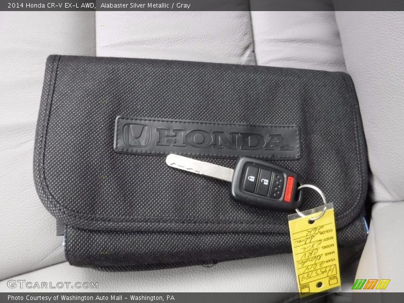 Alabaster Silver Metallic / Gray 2014 Honda CR-V EX-L AWD