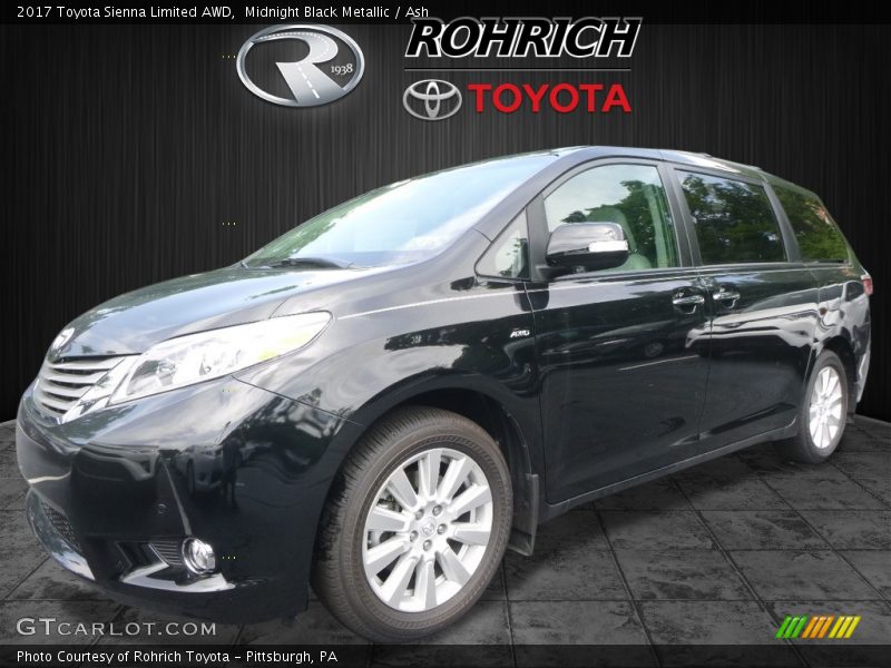 Midnight Black Metallic / Ash 2017 Toyota Sienna Limited AWD