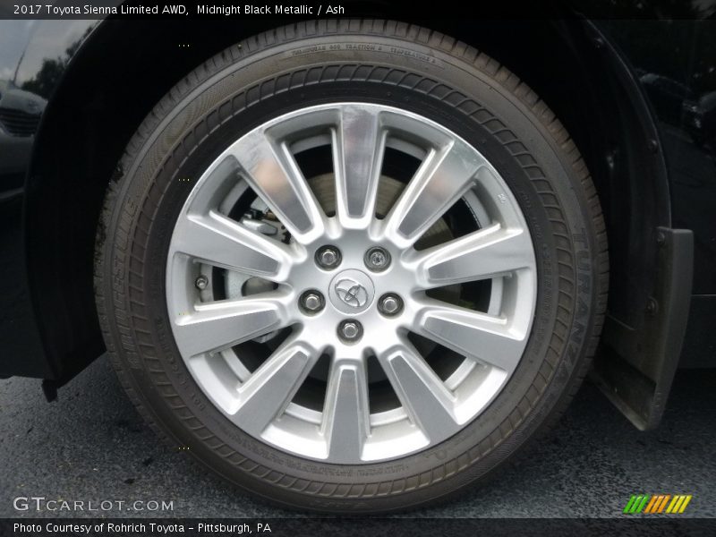Midnight Black Metallic / Ash 2017 Toyota Sienna Limited AWD