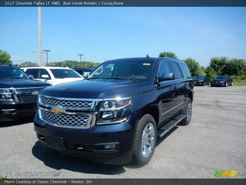 Blue Velvet Metallic / Cocoa/Dune 2017 Chevrolet Tahoe LT 4WD