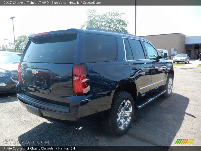 Blue Velvet Metallic / Cocoa/Dune 2017 Chevrolet Tahoe LT 4WD