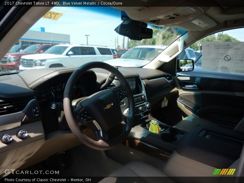 Blue Velvet Metallic / Cocoa/Dune 2017 Chevrolet Tahoe LT 4WD