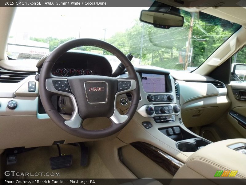 Summit White / Cocoa/Dune 2015 GMC Yukon SLT 4WD