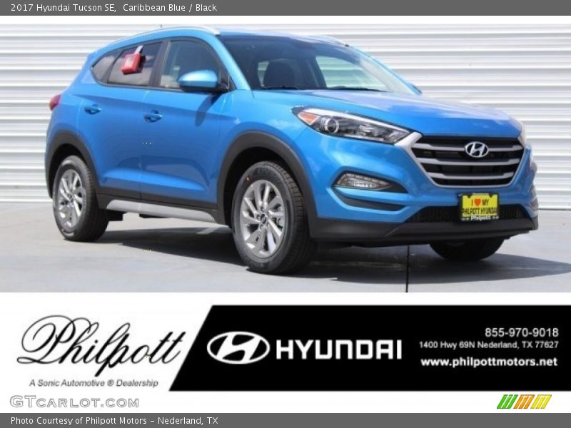 Caribbean Blue / Black 2017 Hyundai Tucson SE
