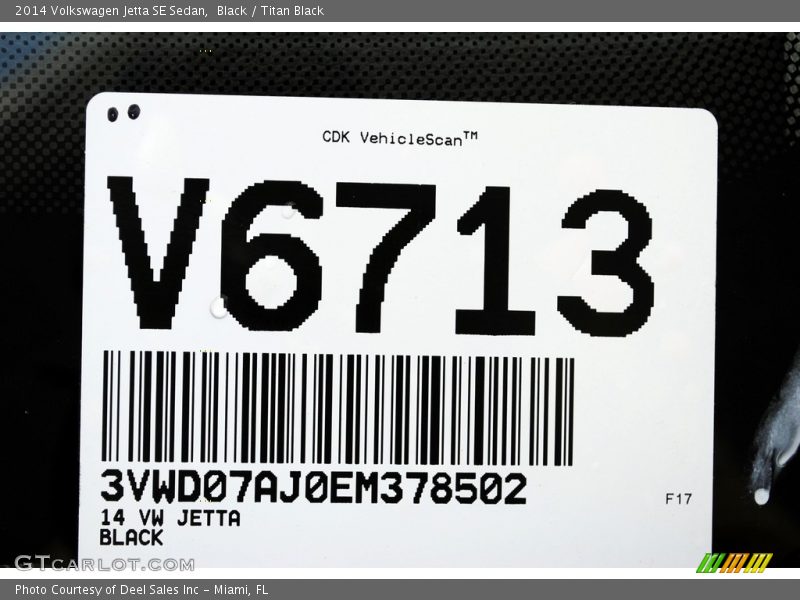 Black / Titan Black 2014 Volkswagen Jetta SE Sedan