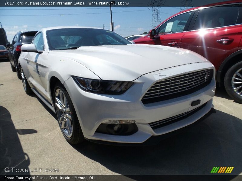 White Platinum / Ebony 2017 Ford Mustang EcoBoost Premium Coupe