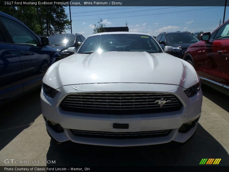 White Platinum / Ebony 2017 Ford Mustang EcoBoost Premium Coupe