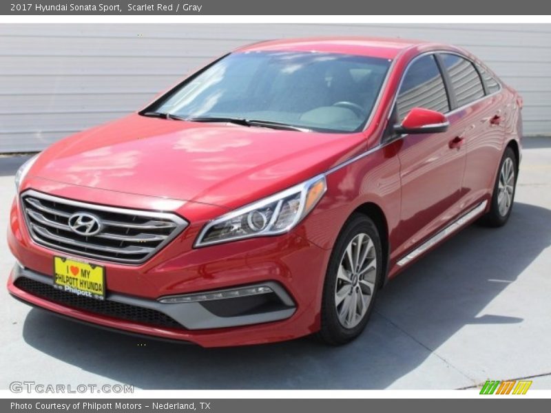 Scarlet Red / Gray 2017 Hyundai Sonata Sport