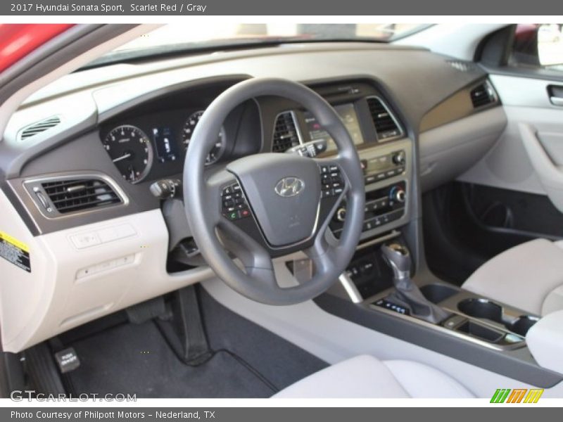 Scarlet Red / Gray 2017 Hyundai Sonata Sport