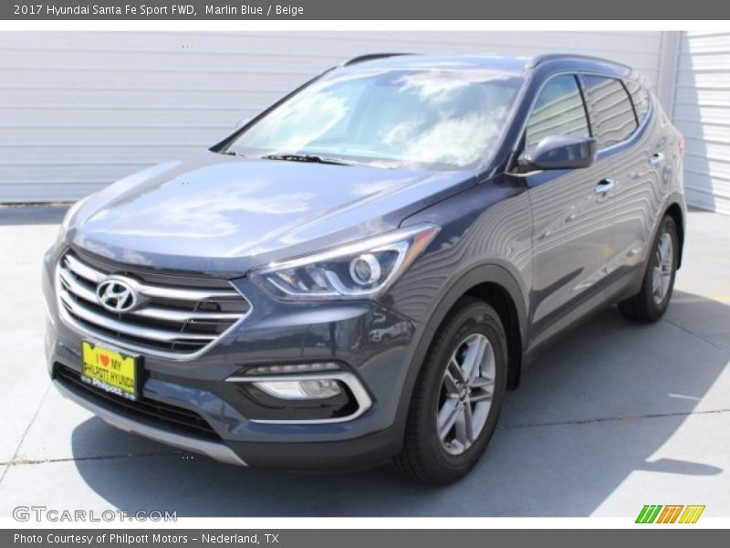 Marlin Blue / Beige 2017 Hyundai Santa Fe Sport FWD