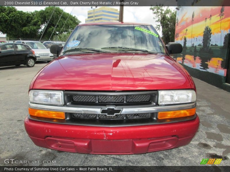 Dark Cherry Red Metallic / Medium Gray 2000 Chevrolet S10 LS Extended Cab