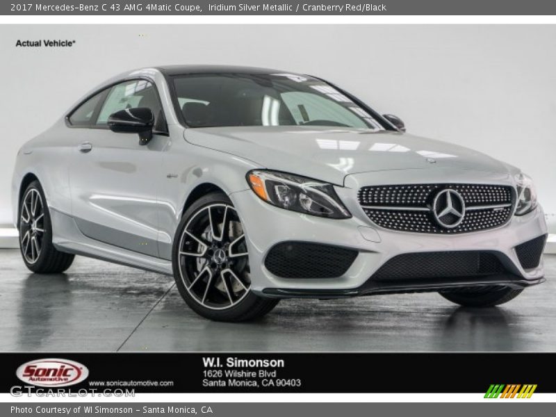 Iridium Silver Metallic / Cranberry Red/Black 2017 Mercedes-Benz C 43 AMG 4Matic Coupe