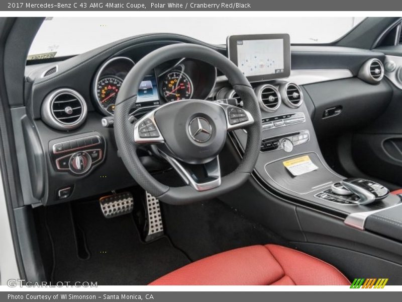 Polar White / Cranberry Red/Black 2017 Mercedes-Benz C 43 AMG 4Matic Coupe
