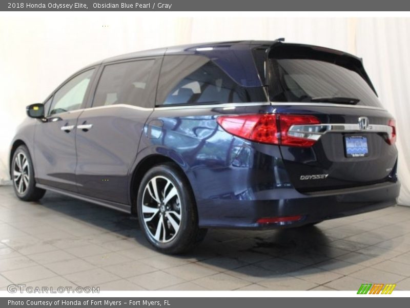 Obsidian Blue Pearl / Gray 2018 Honda Odyssey Elite
