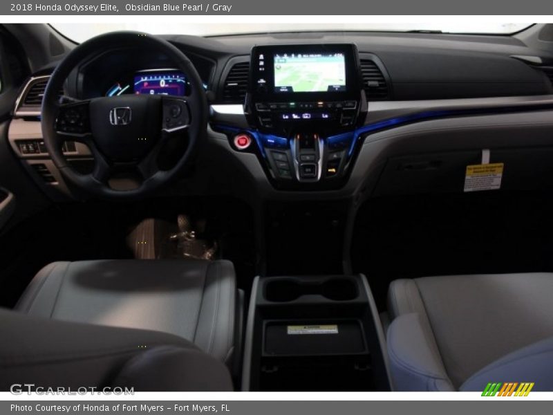 Obsidian Blue Pearl / Gray 2018 Honda Odyssey Elite