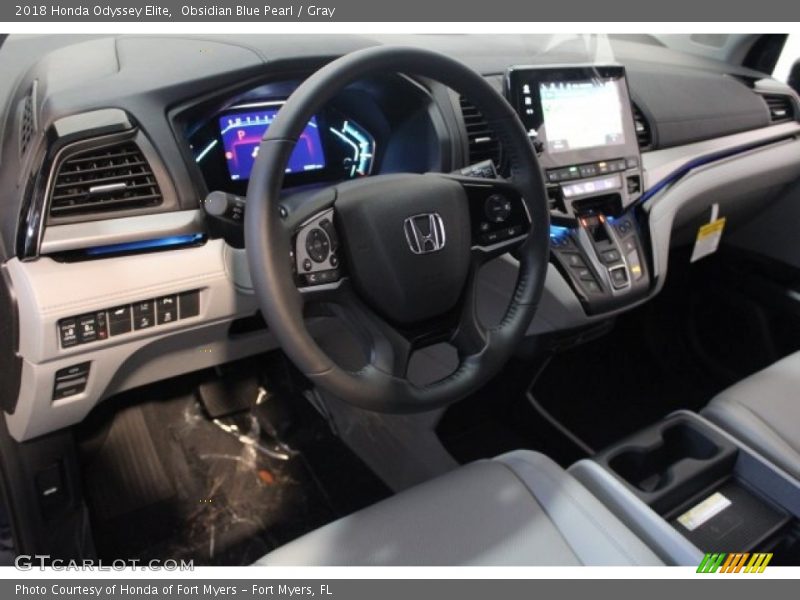 Obsidian Blue Pearl / Gray 2018 Honda Odyssey Elite