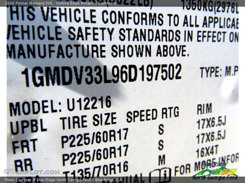 Sedona Beige Metallic / Cashmere 2006 Pontiac Montana SV6