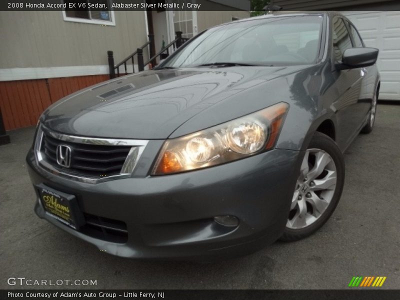 Alabaster Silver Metallic / Gray 2008 Honda Accord EX V6 Sedan