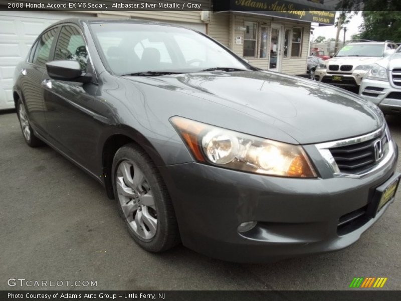 Alabaster Silver Metallic / Gray 2008 Honda Accord EX V6 Sedan