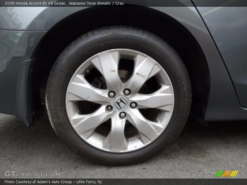 Alabaster Silver Metallic / Gray 2008 Honda Accord EX V6 Sedan