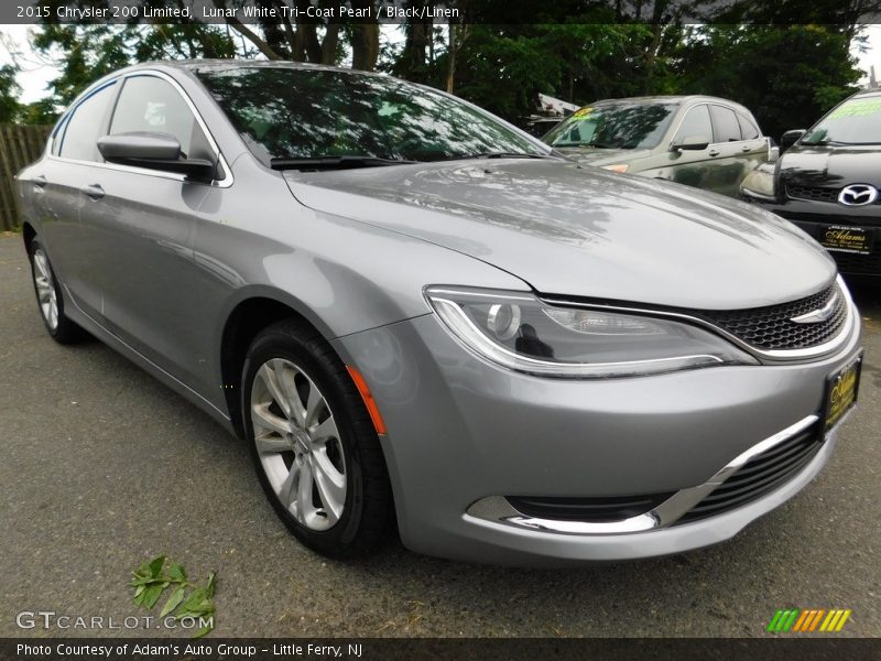 Lunar White Tri-Coat Pearl / Black/Linen 2015 Chrysler 200 Limited