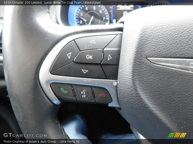Lunar White Tri-Coat Pearl / Black/Linen 2015 Chrysler 200 Limited