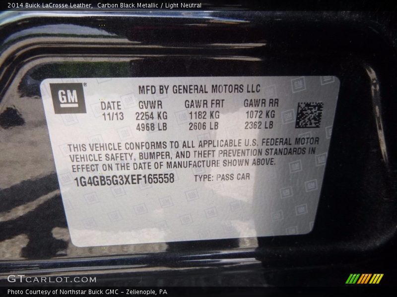 Carbon Black Metallic / Light Neutral 2014 Buick LaCrosse Leather