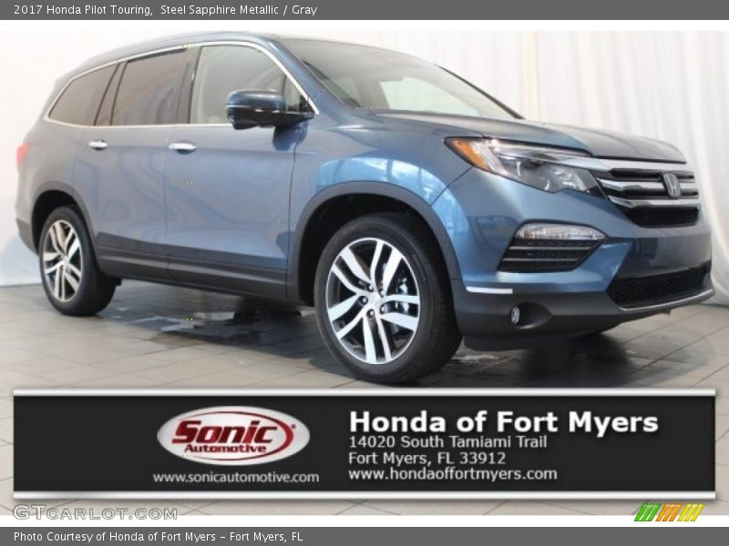 Steel Sapphire Metallic / Gray 2017 Honda Pilot Touring