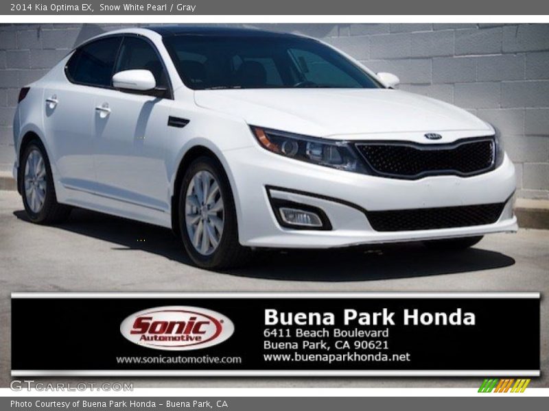 Snow White Pearl / Gray 2014 Kia Optima EX