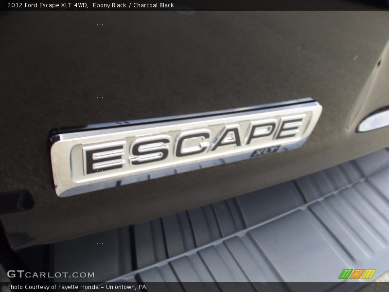 Ebony Black / Charcoal Black 2012 Ford Escape XLT 4WD