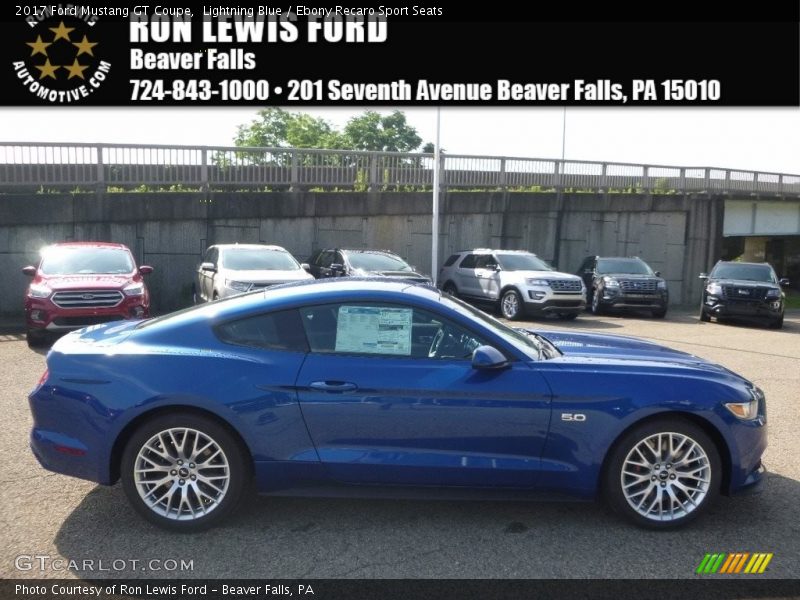 Lightning Blue / Ebony Recaro Sport Seats 2017 Ford Mustang GT Coupe