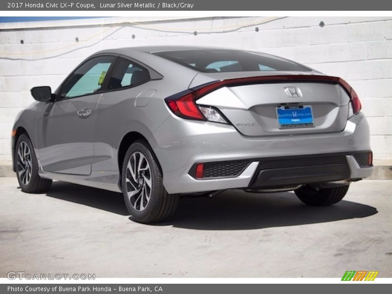 Lunar Silver Metallic / Black/Gray 2017 Honda Civic LX-P Coupe